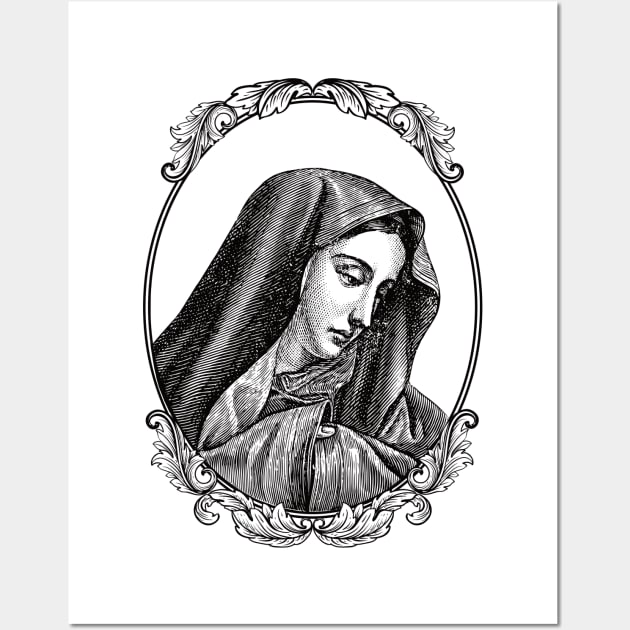 Vintage Virgin Mary Maria Portrait Wall Art by Beltschazar